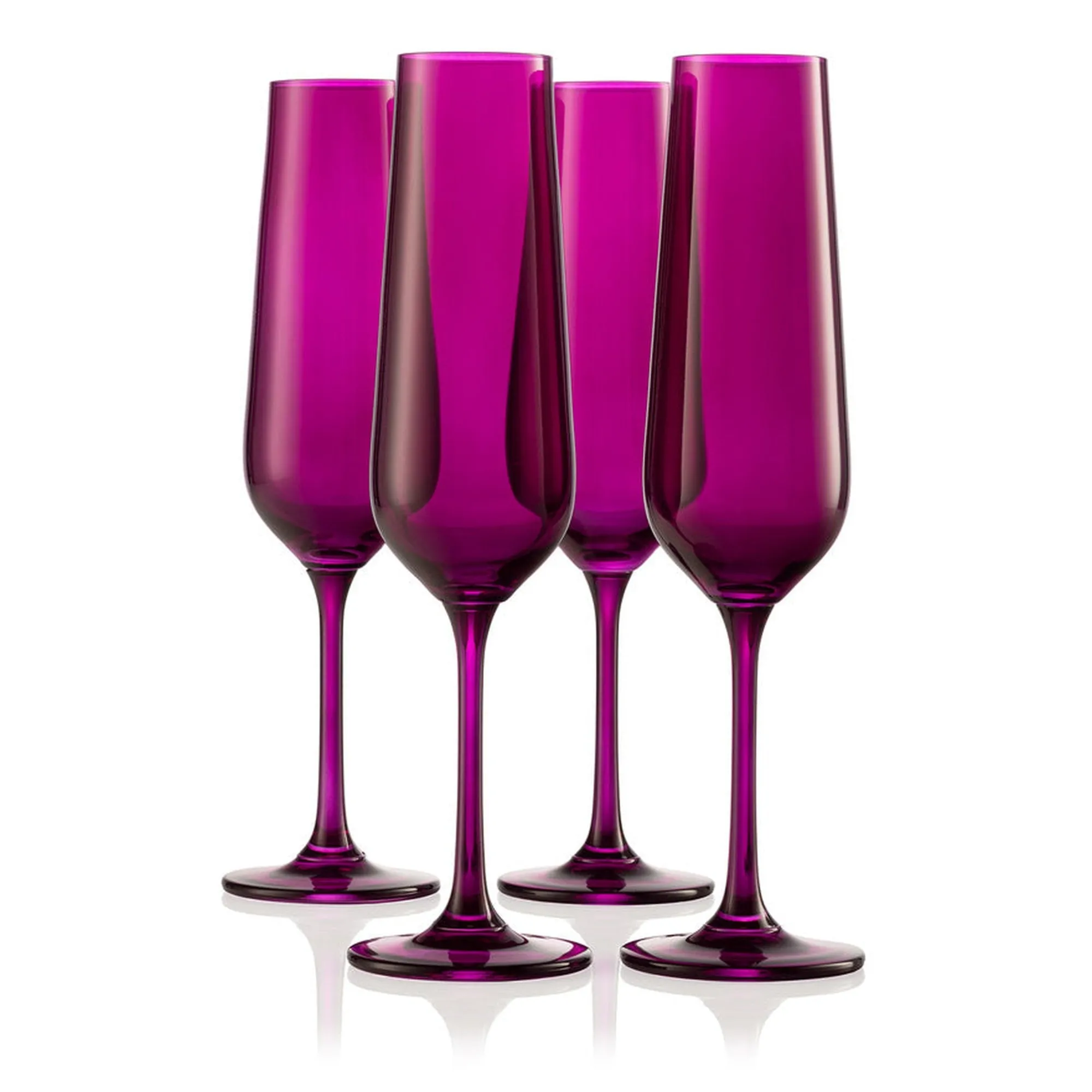 New Godinger Sheer Amethyst Flute, Set of 4