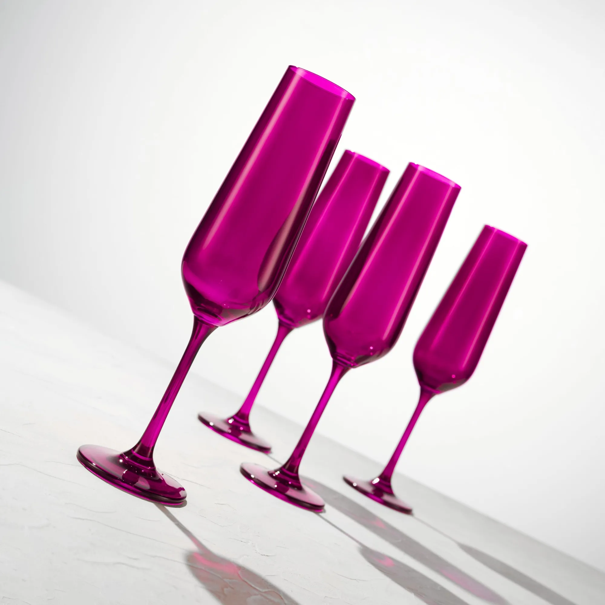 New Godinger Sheer Amethyst Flute, Set of 4