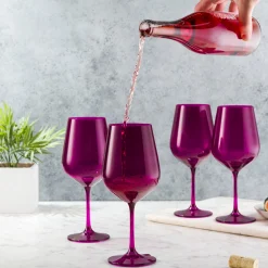 Sale Godinger Sheer Amethyst Red Wine Glass, Set of 4