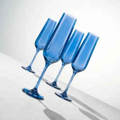 Best Godinger Sheer Blue Flute, Set of 4