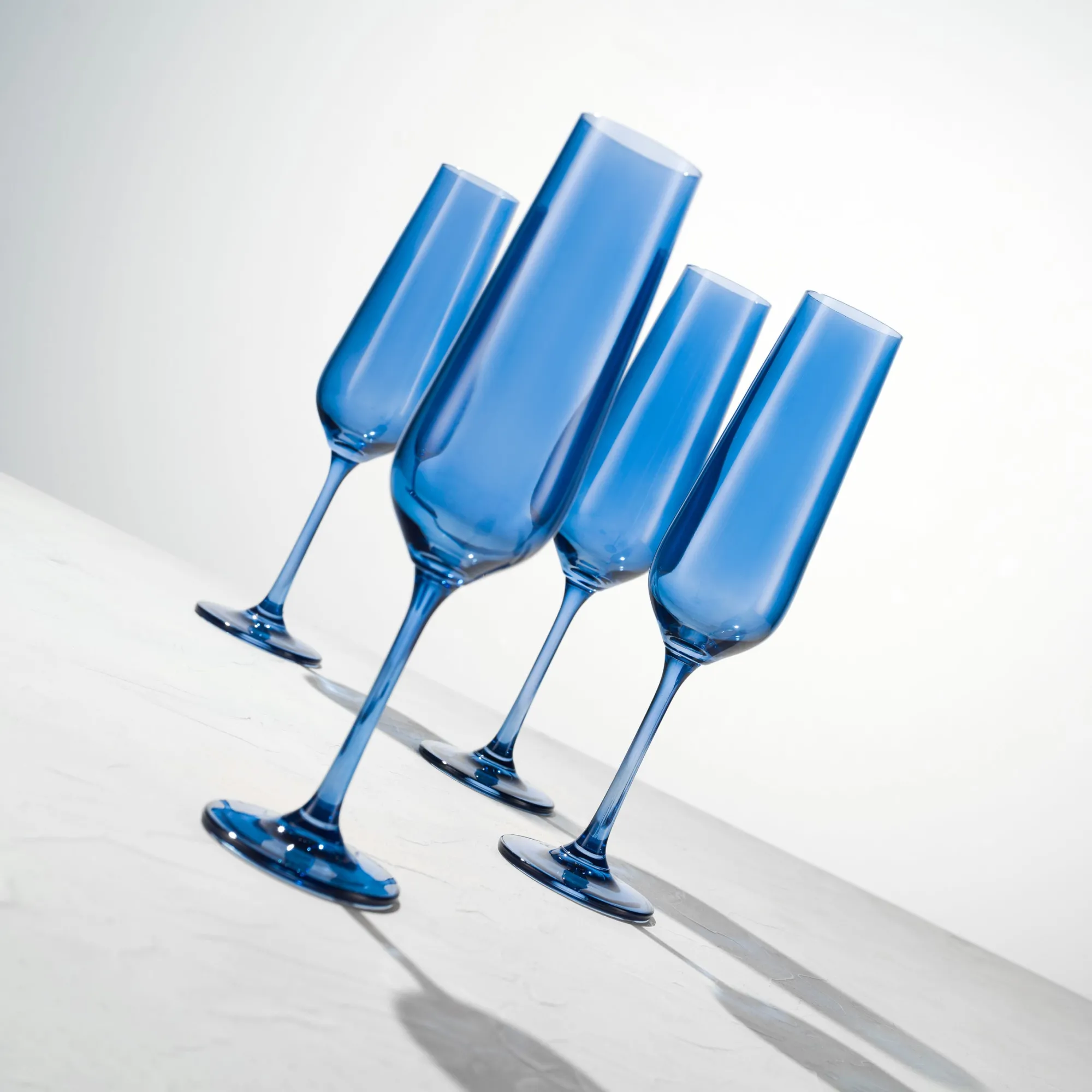 Best Godinger Sheer Blue Flute, Set of 4