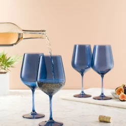 Clearance Godinger Sheer Blue Red Wine Glass, Set of 4