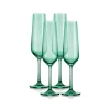 Hot Godinger Sheer Light Green Flute, Set of 4