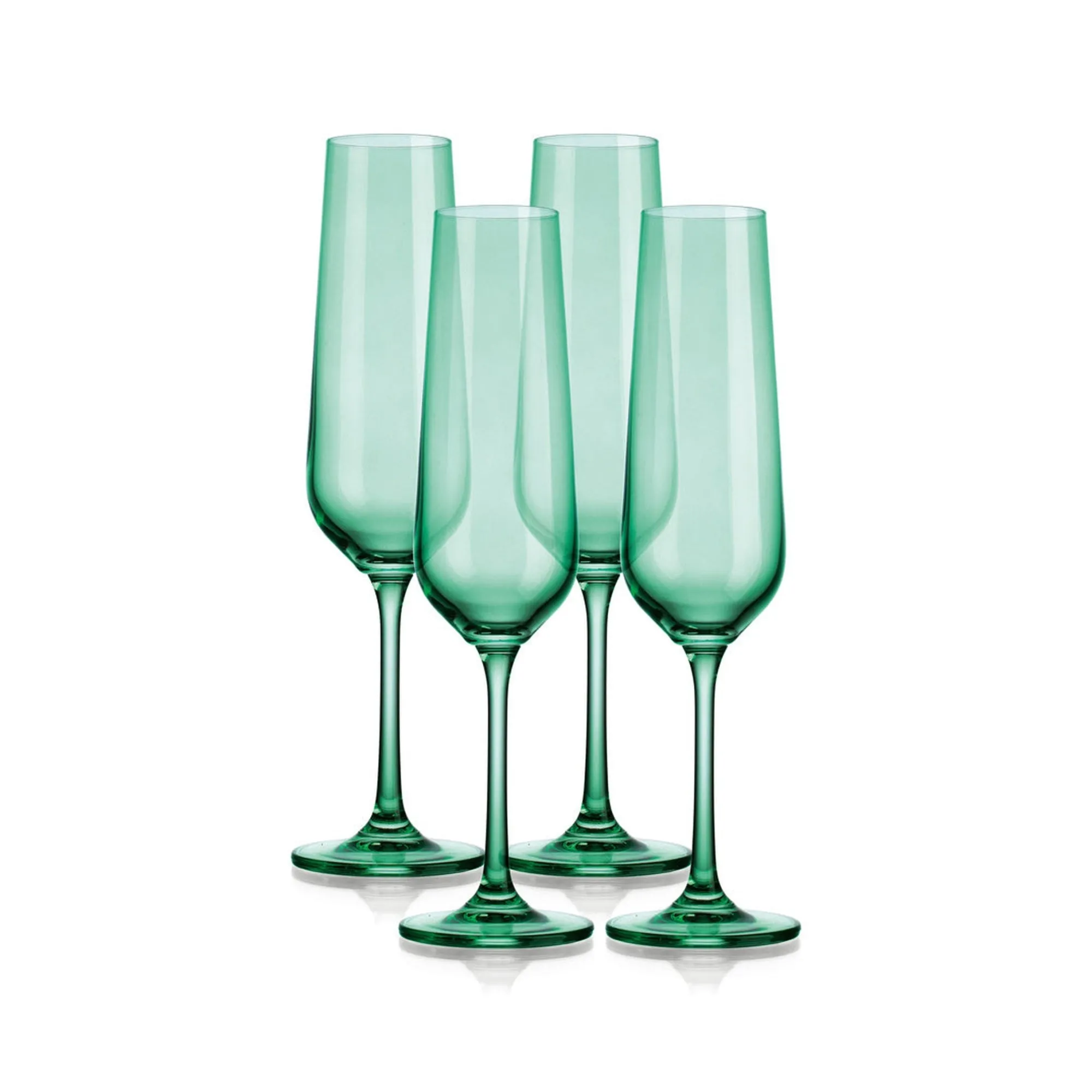 Hot Godinger Sheer Light Green Flute, Set of 4