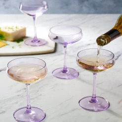 Best Godinger Sheer Lilac Champagne Coupe, Set of 4