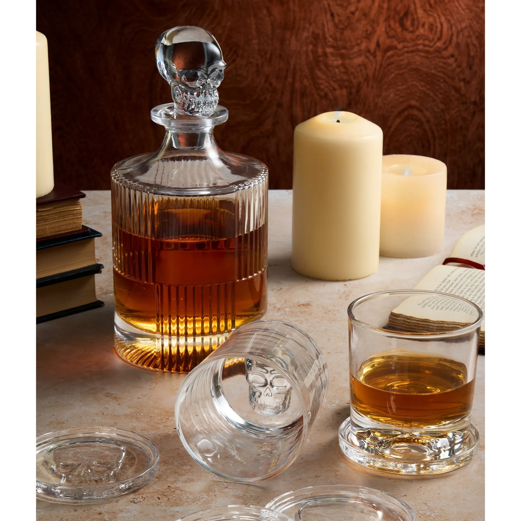 Outlet Godinger Skull Round Whiskey Decanter