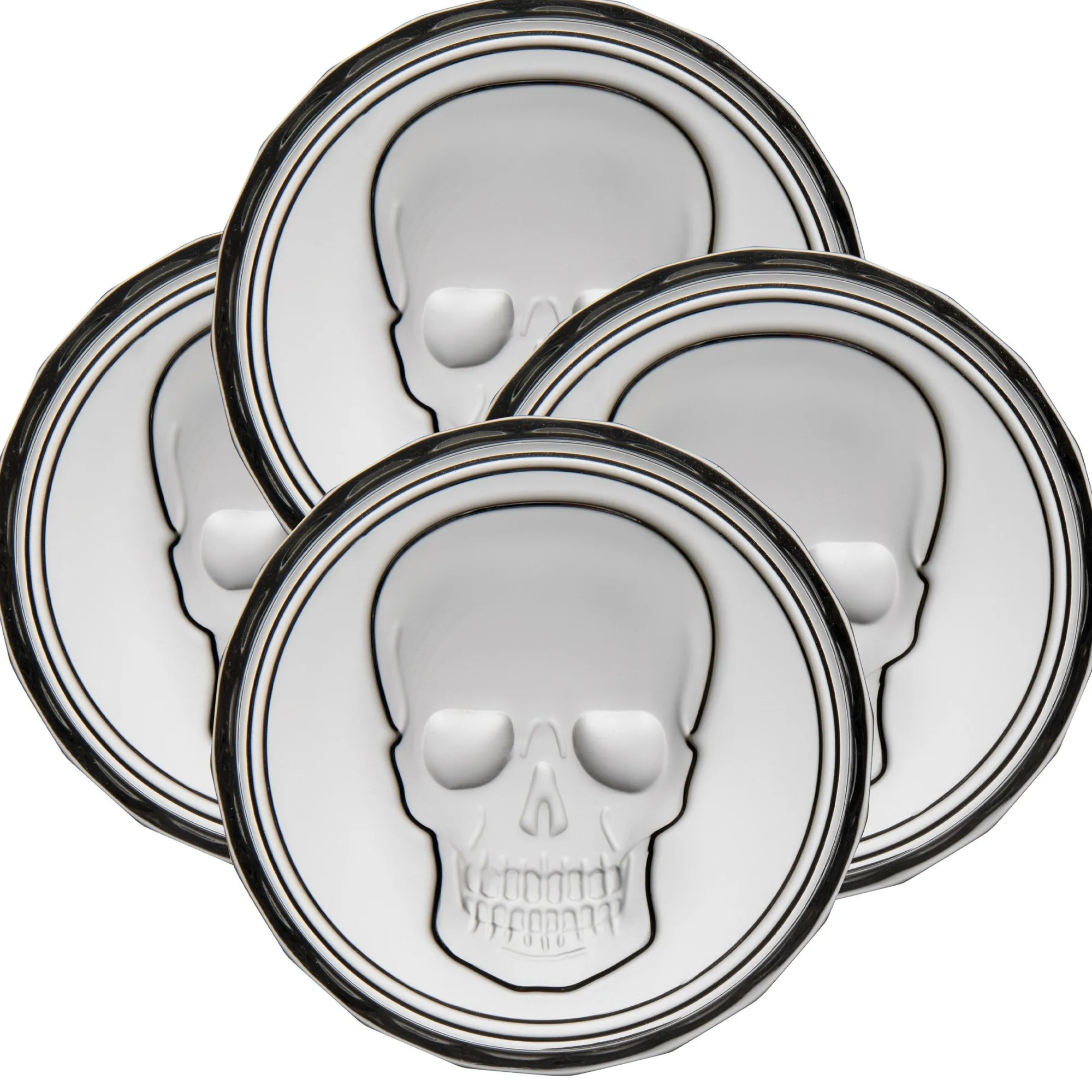 New Godinger Skull Stackable Coaster Set