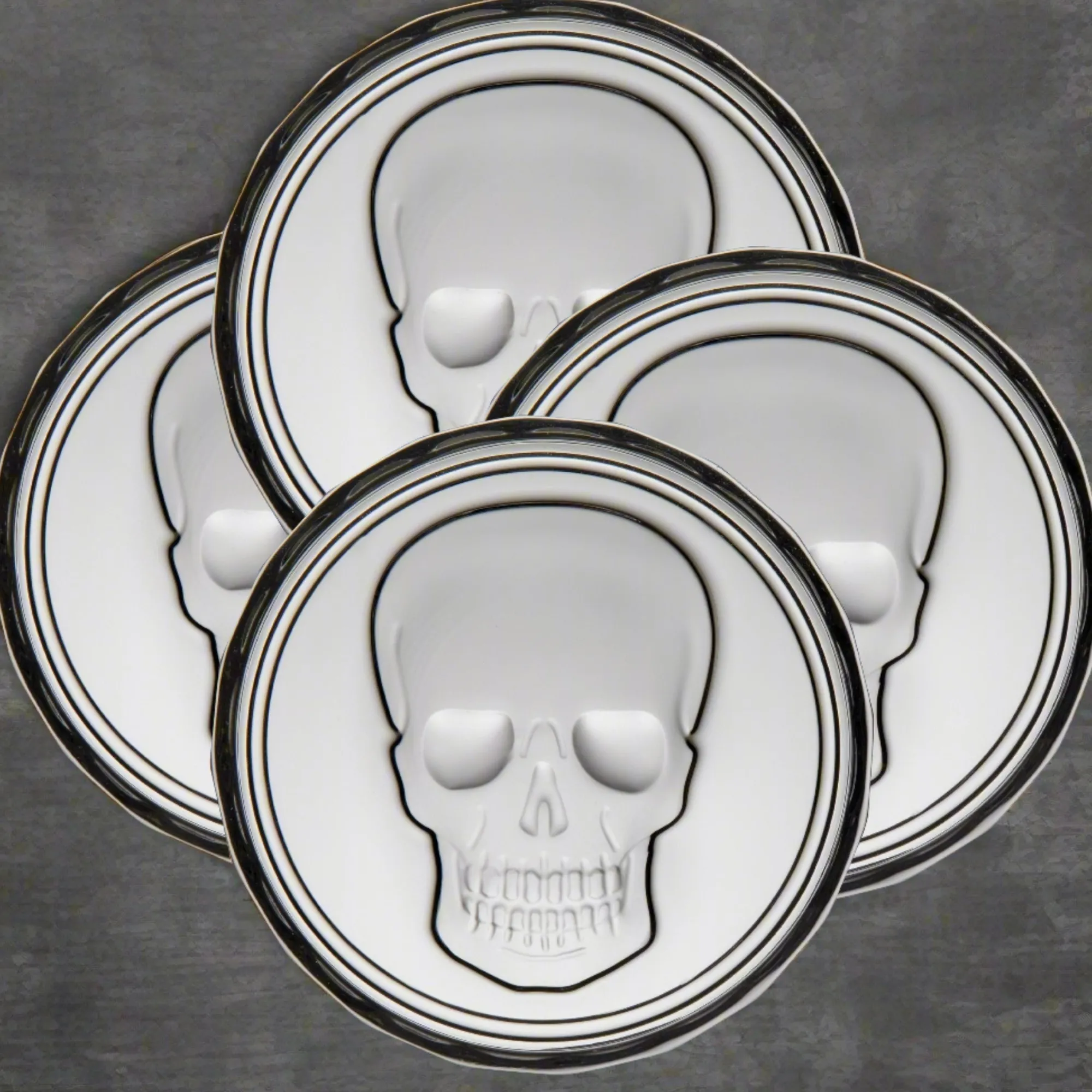 New Godinger Skull Stackable Coaster Set
