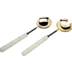 Godinger Snowy Marble Salad Server Set