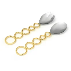 Sale Godinger Sphere Stainless & Gold Salad Server Set
