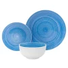 Outlet Godinger Spiral Blue Porcelain 12 Piece Dinnerware Set, Service For 4
