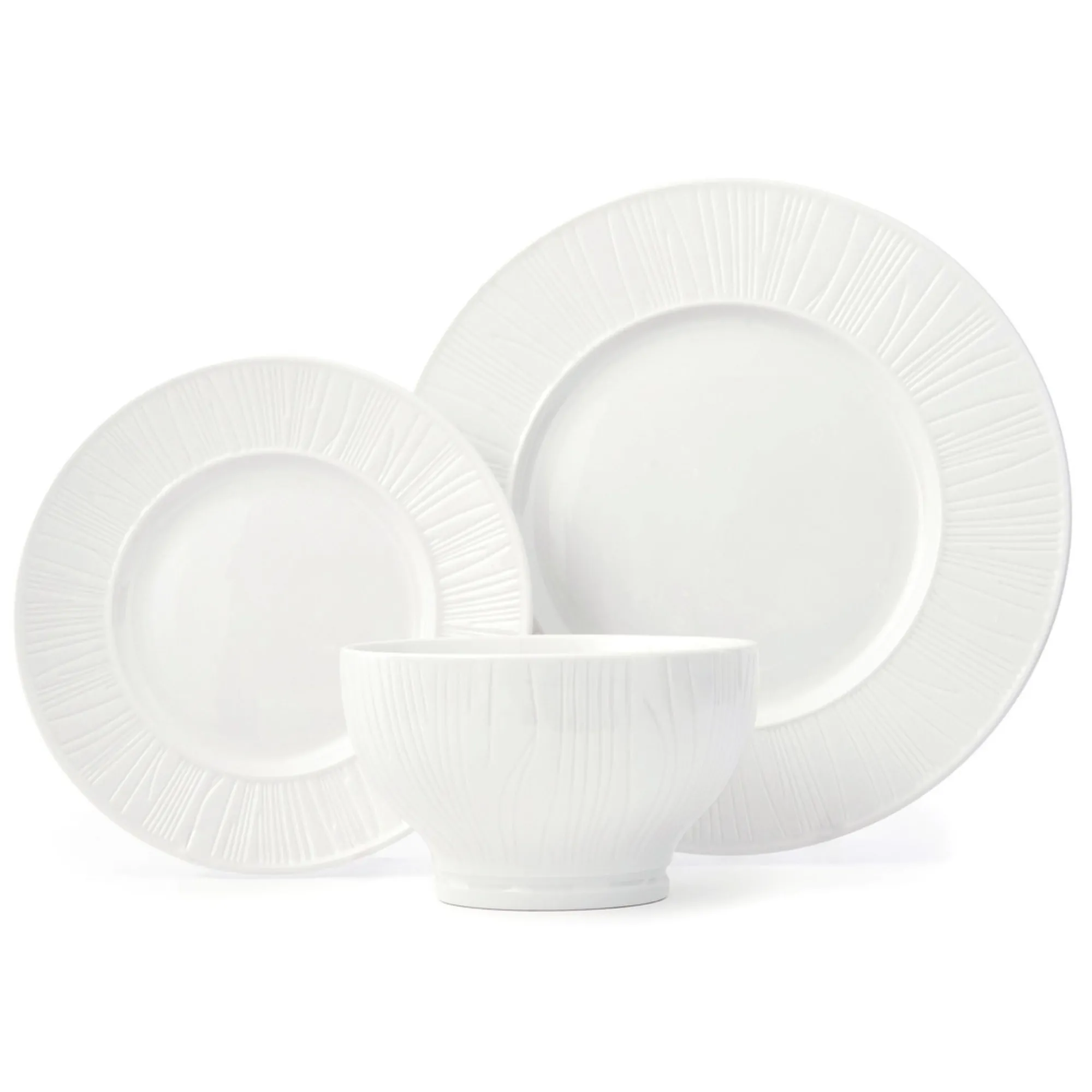 Godinger Starburst Porcelain 12 Piece Dinnerware Set, Service For 4
