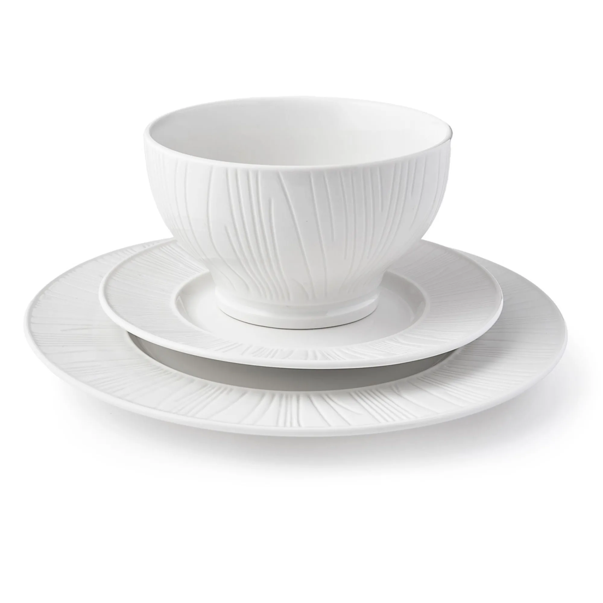 Godinger Starburst Porcelain 12 Piece Dinnerware Set, Service For 4