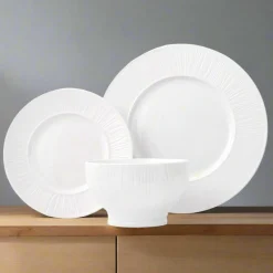 Godinger Starburst Porcelain 12 Piece Dinnerware Set, Service For 4