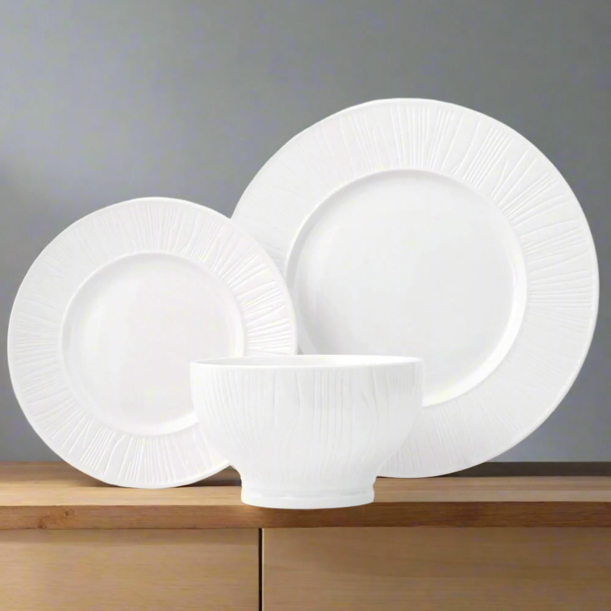 Godinger Starburst Porcelain 12 Piece Dinnerware Set, Service For 4