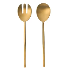 Online Godinger Strait Matte Gold Salad Server Set