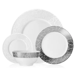 Best Godinger Summit New Bone China 16 Piece Dinnerware Set, Service for 4