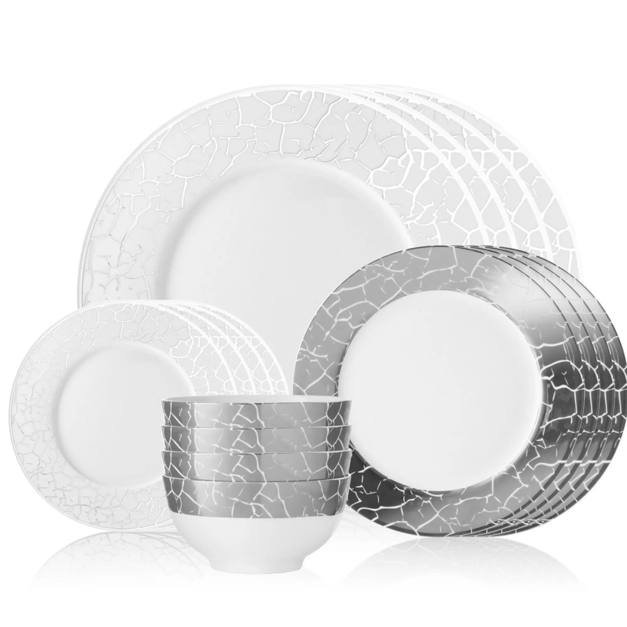 Best Godinger Summit New Bone China 16 Piece Dinnerware Set, Service for 4