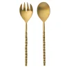 New Godinger Surge Matte Gold Salad Server Set