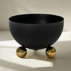 Clearance Godinger Temari Black Footed Nut Bowl
