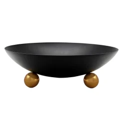 New Godinger Temari Black Footed Salad Bowl