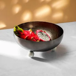 Online Godinger Temari Hammered Gunmetal Footed Salad Bowl