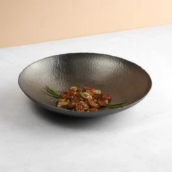 Hot Godinger Temari Hammered Gunmetal Round Platter