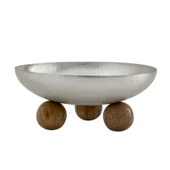 Outlet Godinger Temari Hammered Silver Footed Round Nut Bowl