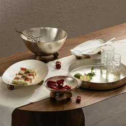 Online Godinger Temari Hammered Silver Small Footed Oval Platter