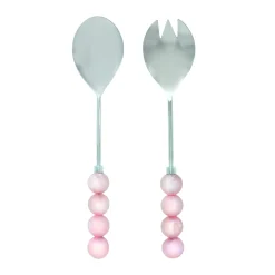 Hot Godinger Temari Light Pink Salad Server Set