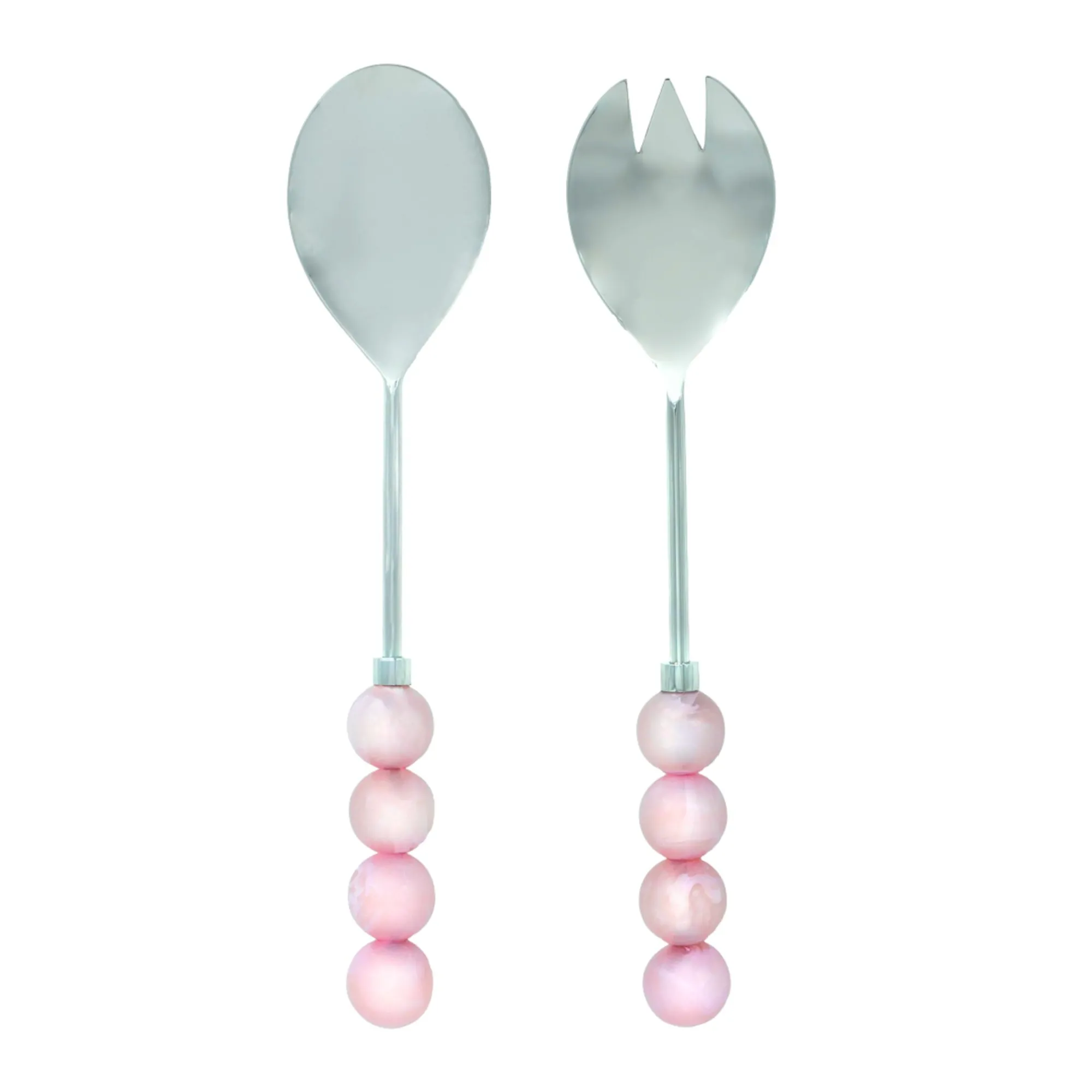 Hot Godinger Temari Light Pink Salad Server Set