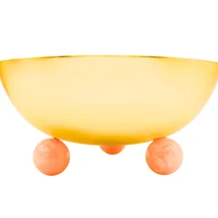 Hot Godinger Temari Pink & Gold Footed Fruit Bowl