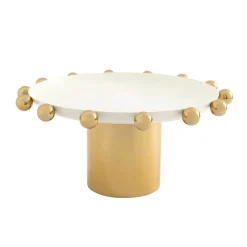 Discount Godinger Temari White & Gold Footed Cake Stand