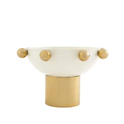 Godinger Temari White & Gold Footed Nut Bowl