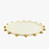 Sale Godinger Temari White & Gold Round Serving Tray