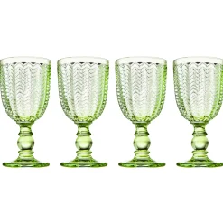 Discount Godinger Twill Green Goblet, Set of 4