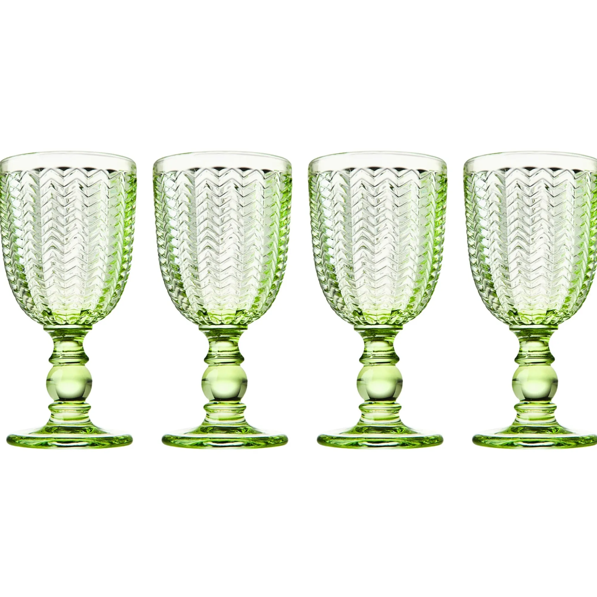 Discount Godinger Twill Green Goblet, Set of 4