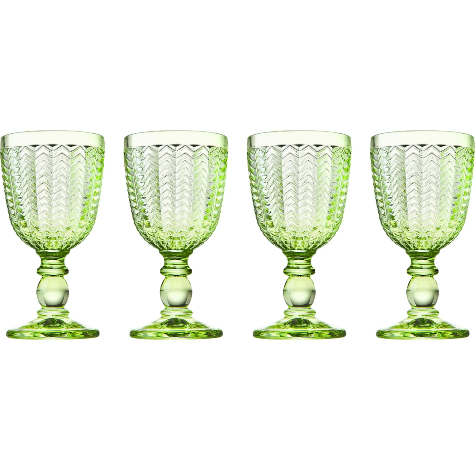 Godinger Twill Green White Wine, Set of 4