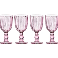 Sale Godinger Twill Pink Goblet, Set of 4