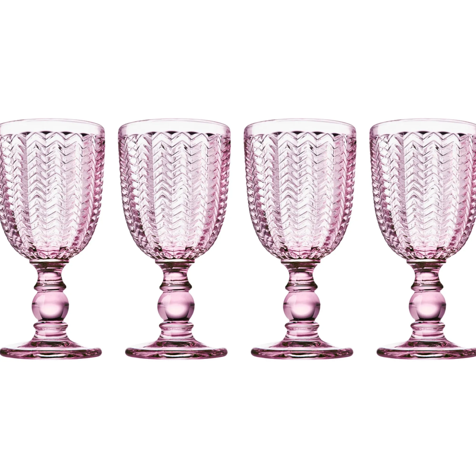 Sale Godinger Twill Pink Goblet, Set of 4