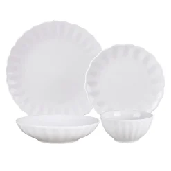 New Godinger Viera Porcelain 16 Piece Dinnerware Set, Service for 4
