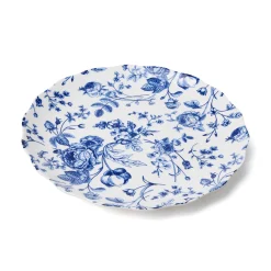 Hot Godinger Vintage Bluetiful Floral Scalloped Dinner Plate