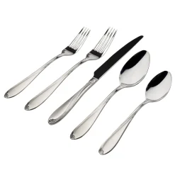 Best Godinger Wave Sandblasted 18/0 Stainless Steel 20 Piece Flatware Set, Service For 4