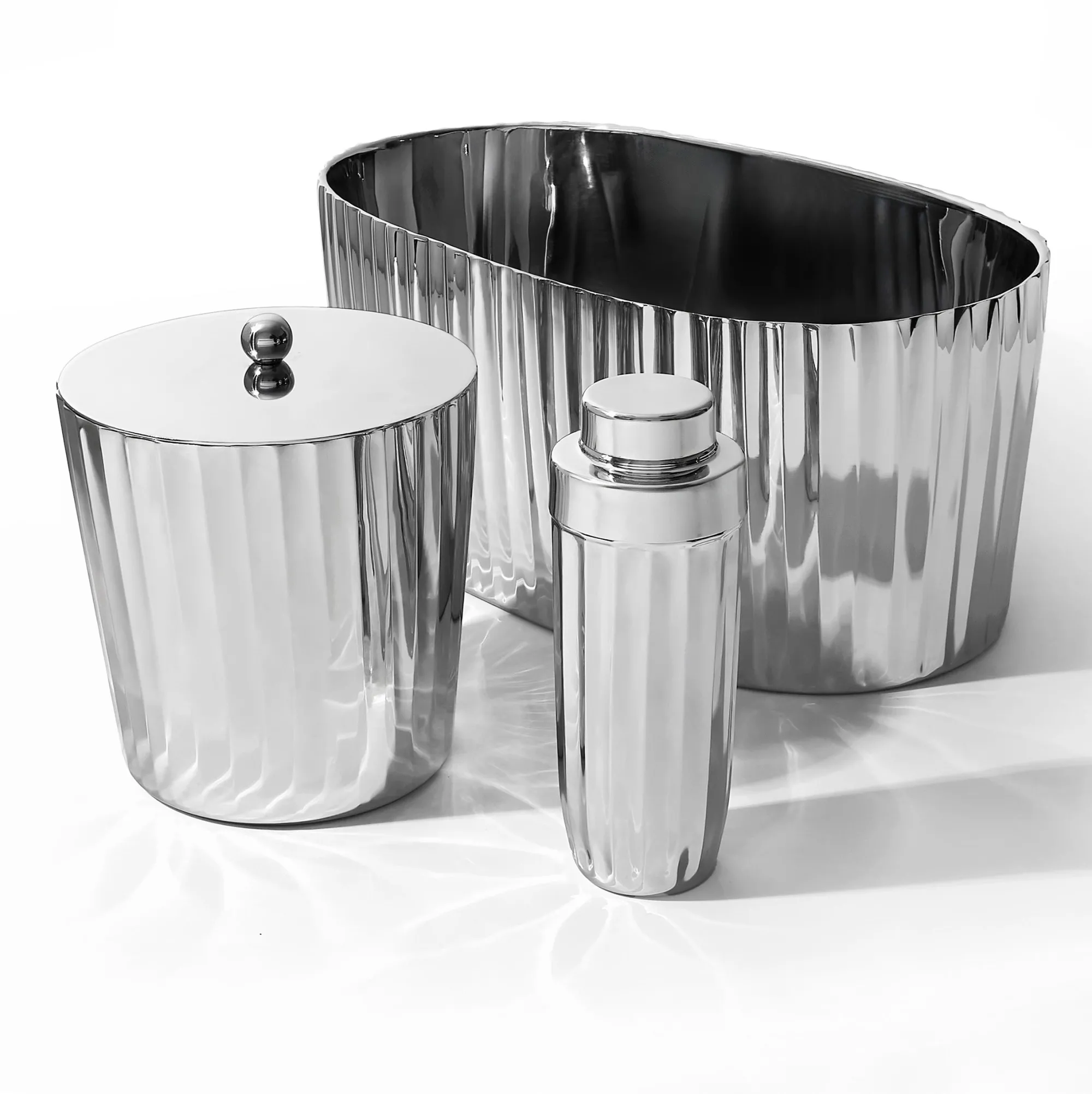 Hot Godinger Waves Stainless Steel Ice Bucket
