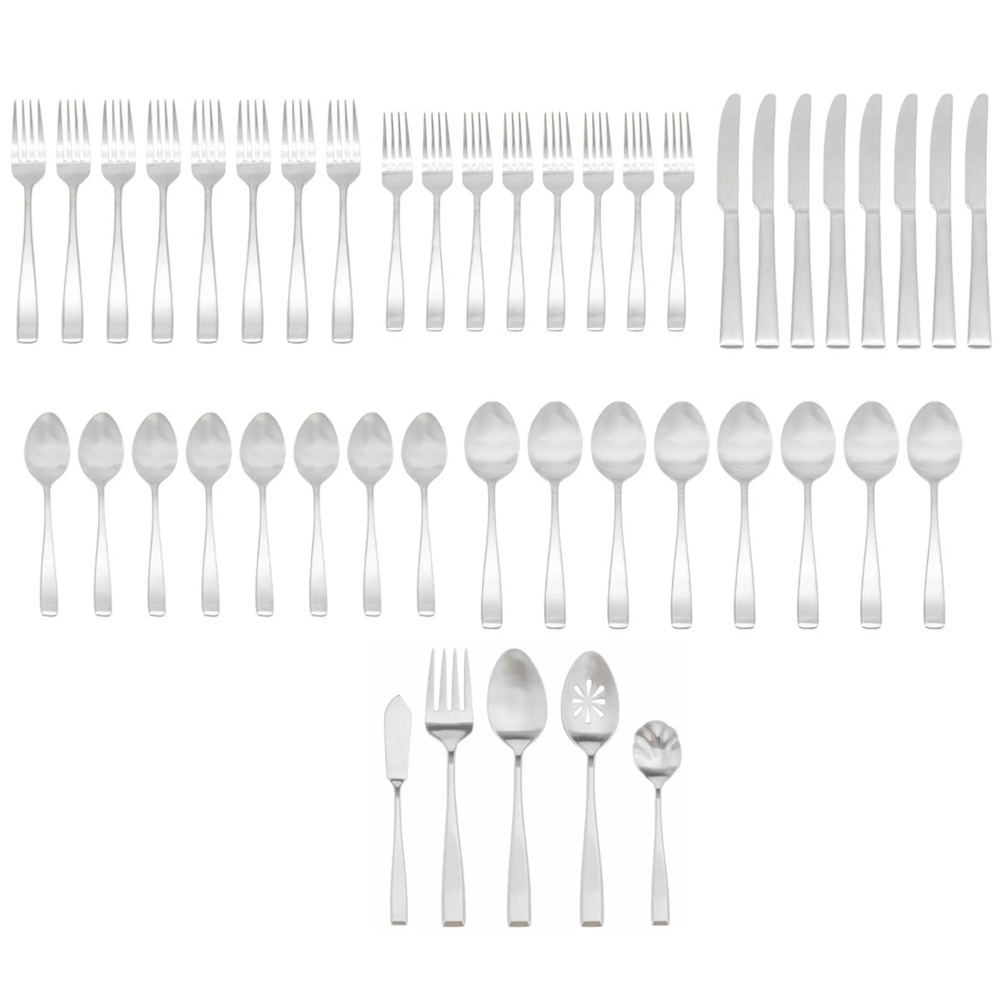 Outlet Godinger Wayland Matte 18/10 Stainless Steel 45 Piece Flatware Set, Service For 8