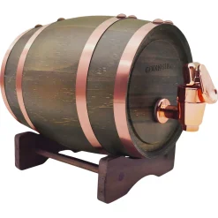 Outlet Godinger Whiskey Barrel Dispenser Walnut & Copper