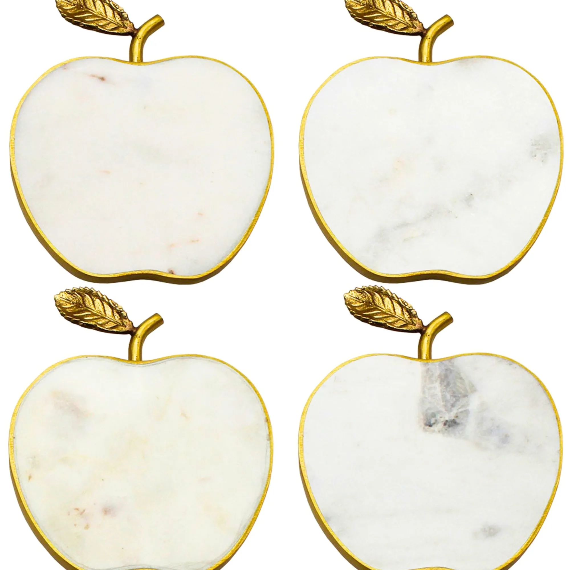 Hot Godinger White Marble Apple Coaster Set